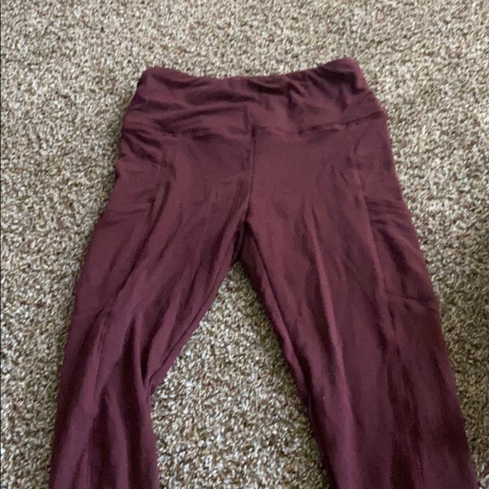 Burgundy leggings